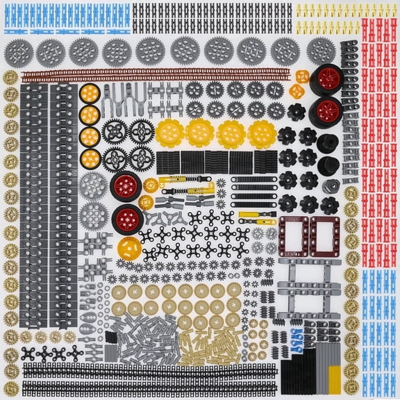 Ylutex Technic Parts Set, 852 Pieces, Compatible with Lego-Technic, MOC Building, Gears, Axle, Pin, Connector, Shock Absorber