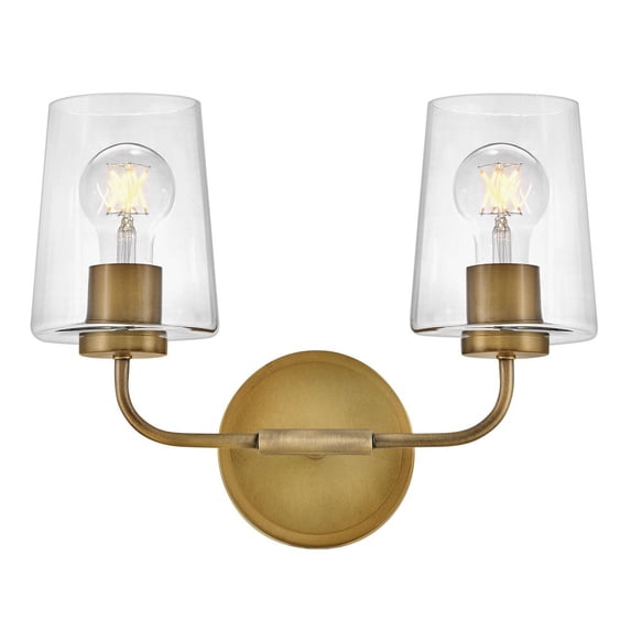 853452HB-CL Lark Kline - 24W 2 LED Small Bath Vanity-11 Inches Tall and 14.25 Inches Wide-Heritage Brass Finish