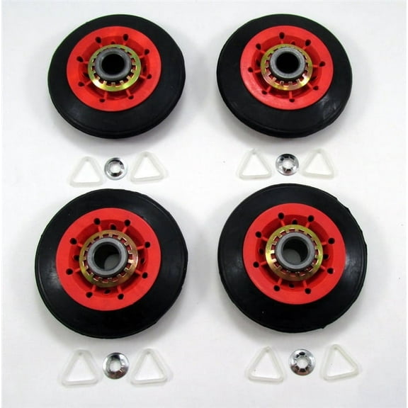 8536973, AP6019303, PS11752609 Support Rollers (4 Pack) For Whirlpool, KitchenAid, Roper, Estate, Maytag, Jenn-Air, Amana, Sears/Kenmore Dryer (Fits Models: GEW, GGW, LTE, WED, WGD And More)