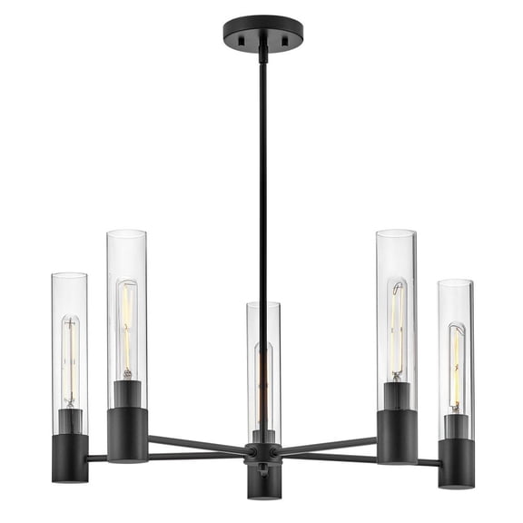 85405BK Lark Shea - 50W 5 LED Medium Chandelier In Modern Style-13.5 Inches Tall and 28 Inches Wide-Black Finish