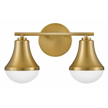 85512LCB-Lark-Haddie - 20W 2 LED Bath Vanity-9 Inches Tall and 14.5 Inches Wide-Lacquered Brass Finish