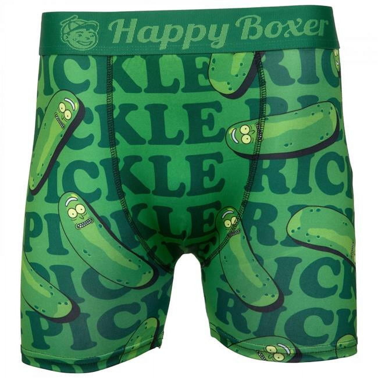 855487-large-36 Pickle Rick Happy Boxer Briefs Underwear, Green - Large - 36-38