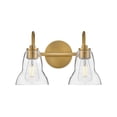 thumbnail image 1 of 85562LCB Lark Vera - 20W 2 LED Bath Vanity-9.75 Inches Tall and 15 Inches Wide-Lacquered Brass Finish, 1 of 9