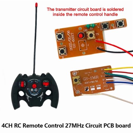 857 27MHz Circuit 4CH RC Remote ControlPCB Transmitter and Receiver Board with Antenna Radio System Car Accessories