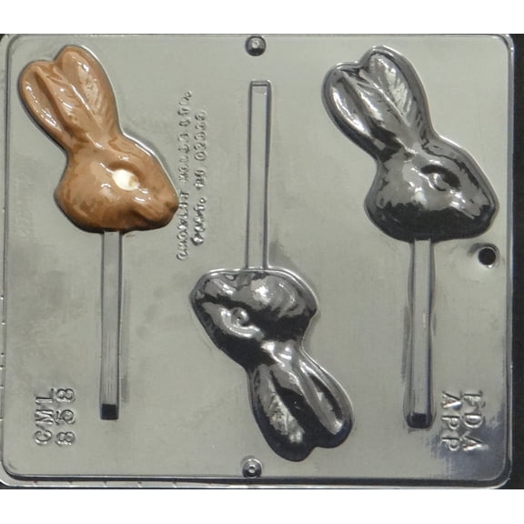 Candy Molds N More 3 Cavity Bunny Face Plastic Candy Mold