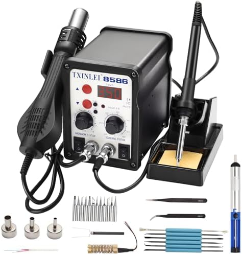 110 Sodder 8586 110V Solder Station, 2 in 1 Digital Display SMD Hot Air Rework ...