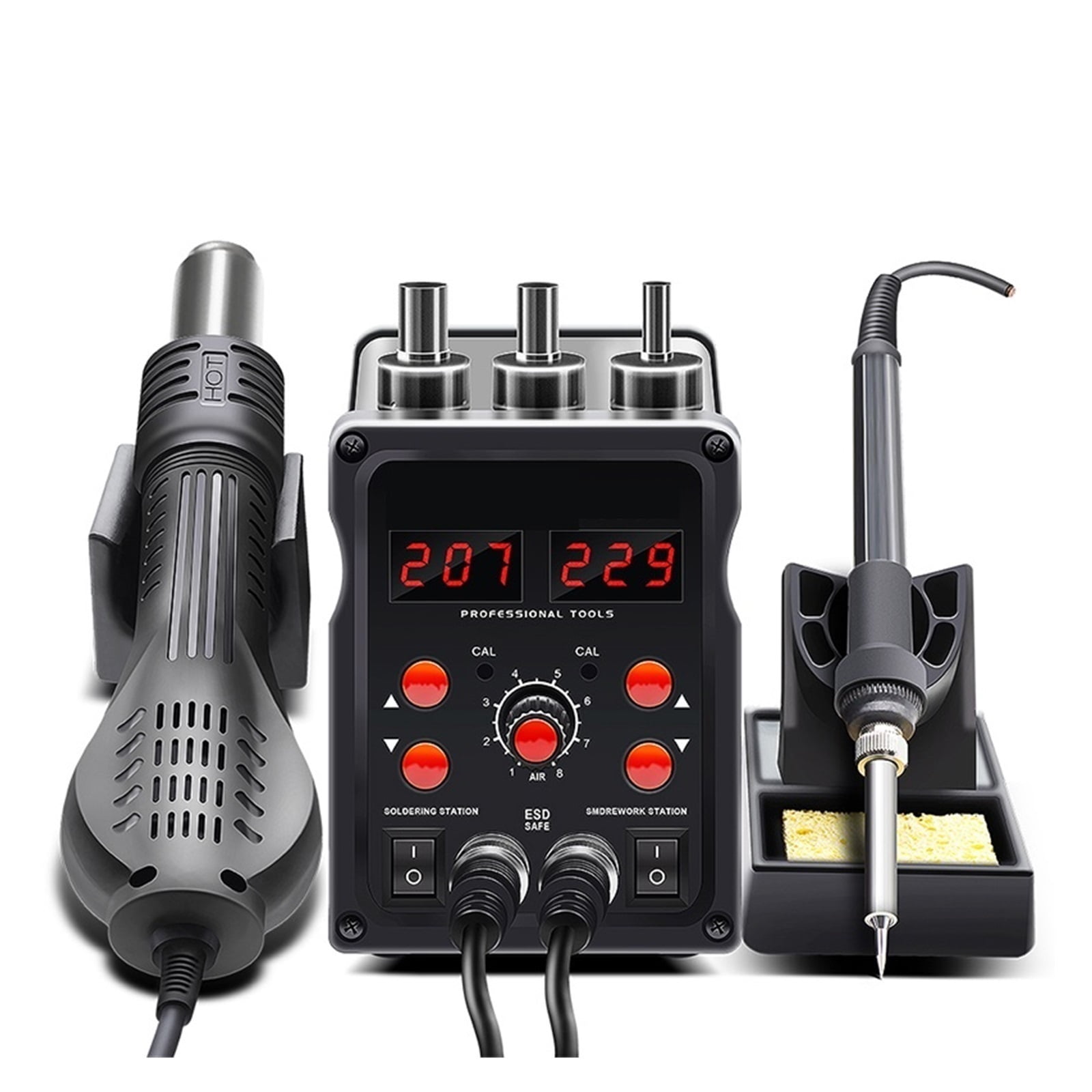8586 Soldering Station Portable Digital Hot Air Gun BGA Rework Solder Station Hot Air Blower Heat Gun Desoldering Tool