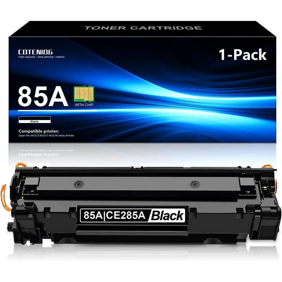85A CE285A 1 Pack Black Toner Cartridge compatible for HP 85A Pro P1102w P1006 M1212nf M1219nf Printer High Yield Cartridge, 2,100 Pages.
