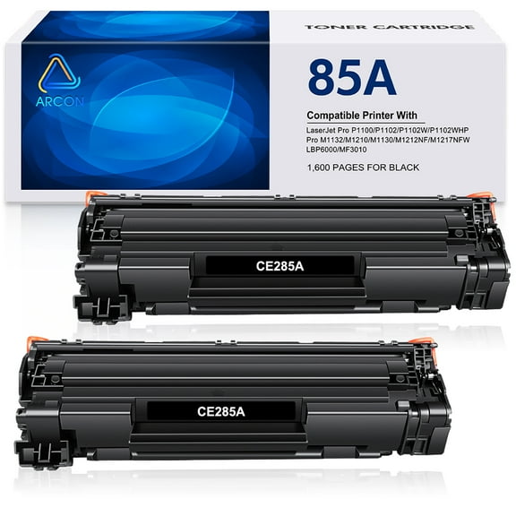 85A CE285A Toner Cartridges High Yields With Chip Compatible for HP 85A CE285A for HP LaserJet Pro P1102w P1006 P1102 1102W P1102whp M1217nfw M1212nf M1132 M1210 Series Printer (Black, 2-Pack)
