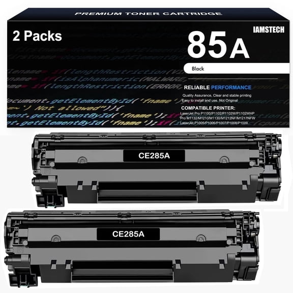 85A Toner Cartridge Black Compatible for HP 85A CE285A (CE285D) 285A Laserjet Pro P1102w M1212nf MFP P1102 P1102whp M1217nfw M1132 1102w M1212 M1217 Printer Ink (Black, 2-Pack, CE285AT1)