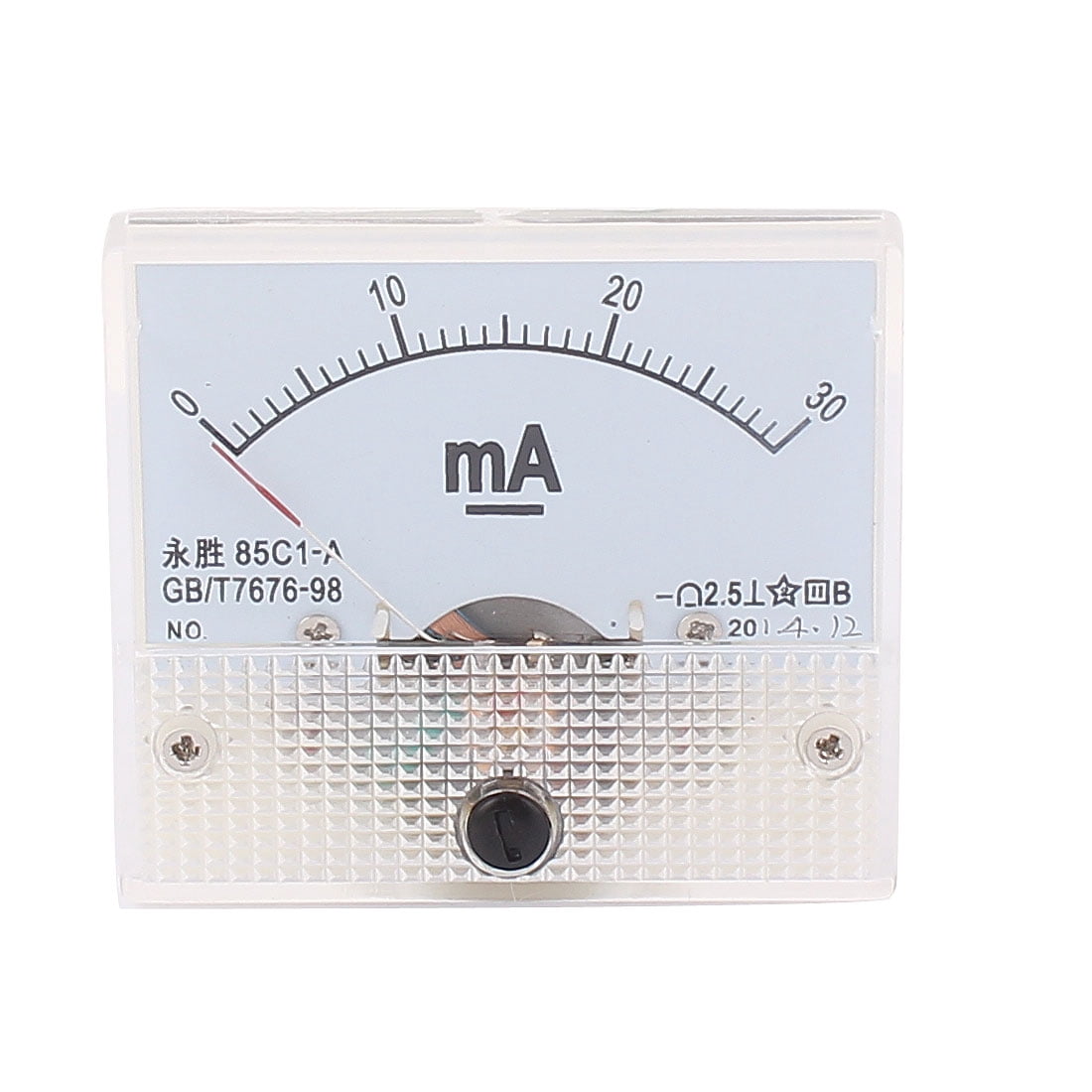 85C1-A DC 0-30mA Rectangle Panel Meter Gauge Current Analogue Analog ...
