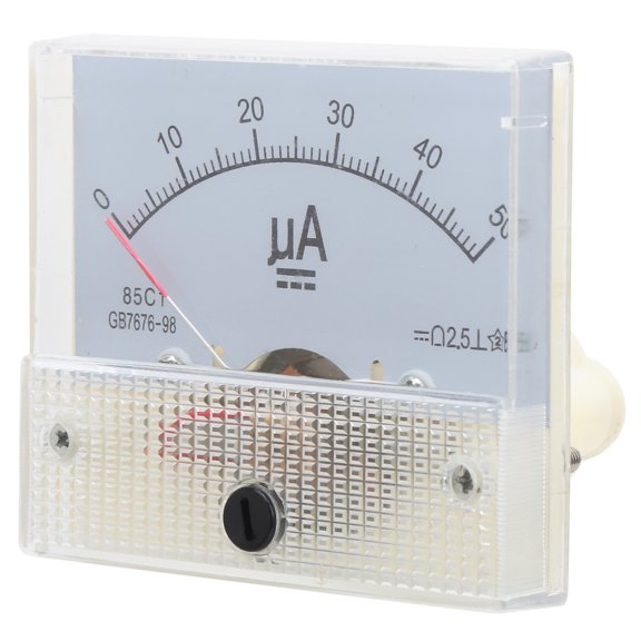 85C1 DC 0-50UA Pointer Ammeter Head Line Circuit Measuring Device 2.5x2.2x2.3 inches / 63x56x58 mm