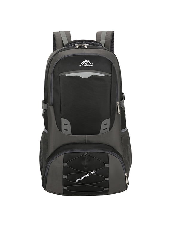 85L Waterproof Tactical Backpack - Outdoor Camping Hiking Rucksack, Travel Bag (Black)