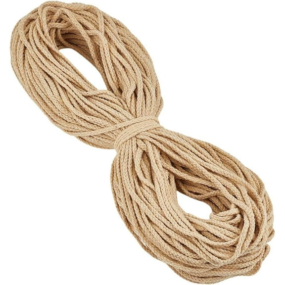 85M Cotton Cord for Sewing DIY Craft Flat BurlyWood 4x2mm about 92.96 Yards(85m)/bundle