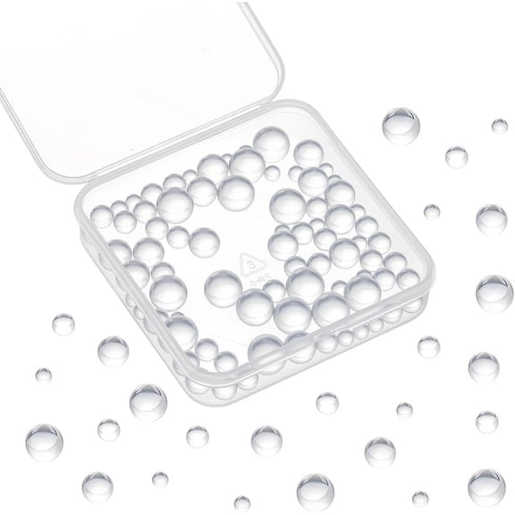 85Pcs 4 Sizes No Hole Natural Quartz Beads Natural Gemstone Round Beads Transparent Sphere Beads