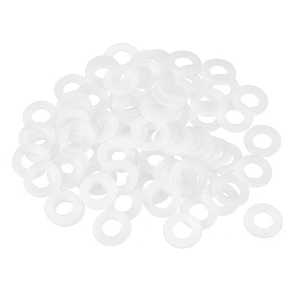 85Pcs M10 Nylon Flat Washers Plastic Washer 10mm ID 20mm OD 1mm Thick, White