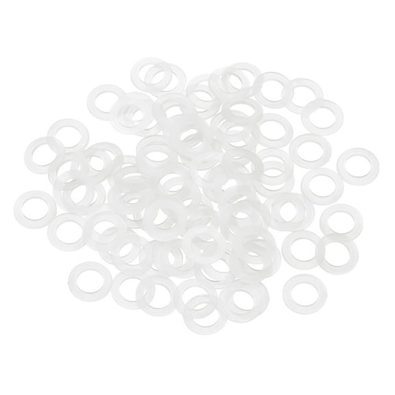 85Pcs M6 Nylon Flat Washers Plastic Washer 6mm ID 12mm OD 1.2mm Thick, White