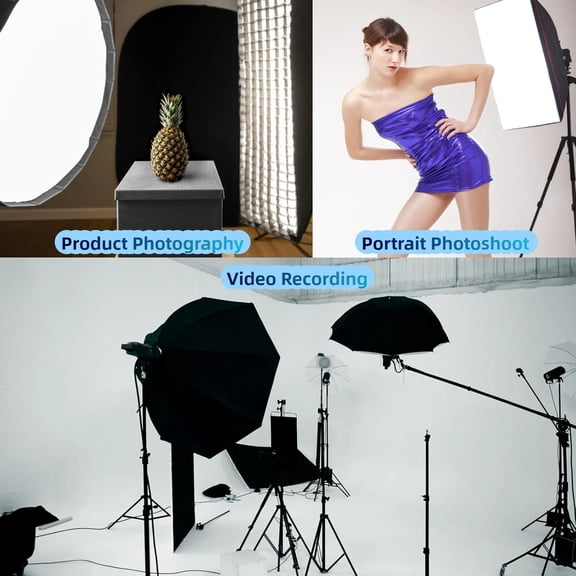 85W Light Bulb 5500K CFL Daylight Spiral Softbox Lighting Kit Bulb in E27/E26 Socket for Photography Photo Box