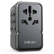 85W Universal Travel Adapter with 3 USB-C & 2 USB-A Ports   GaN III Technology, Dual Protection, Global Compatibility MINIX TP85