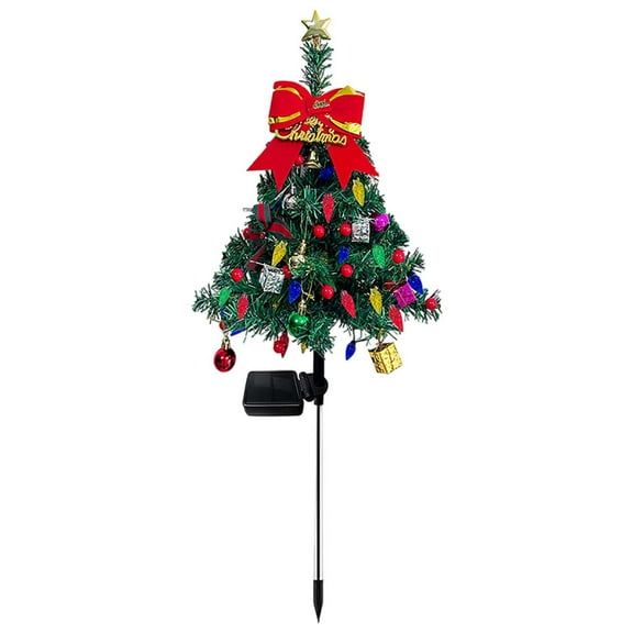 85cm Solar Christmas Tree Lights Outdoor, LED Solar Powered Garden String Lights with 2 Modes, Waterproof Frosted Bulbs for Courtyard Patio Holiday Decor (Size/Colour as Pictured)