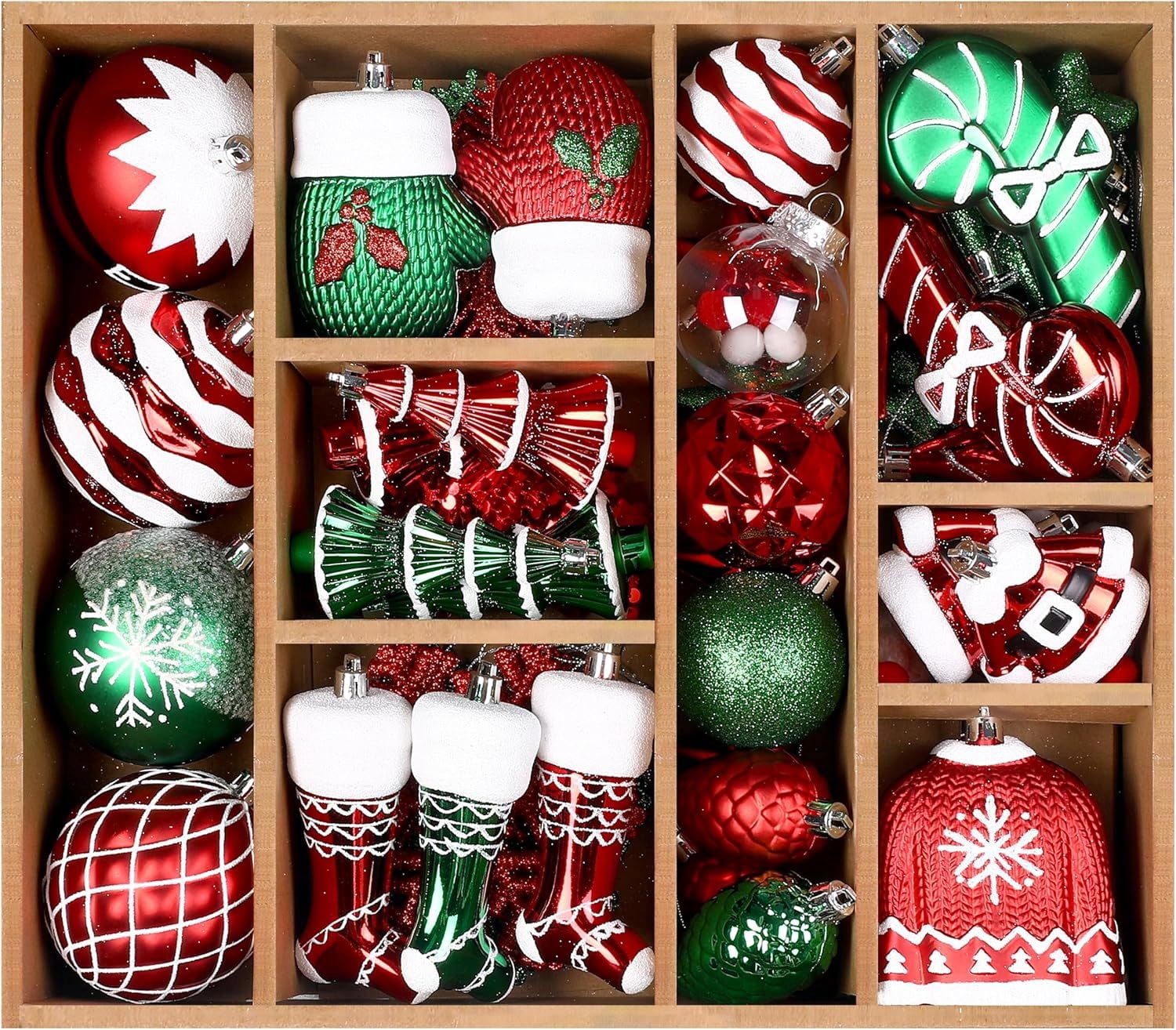 85ct Christmas Balls Ornaments Set, Colorful Shatterproof Plastic Christmas Tree Ornaments, Xmas Decorative Baubles for Christmas Tree Decorations with Hanging Strings