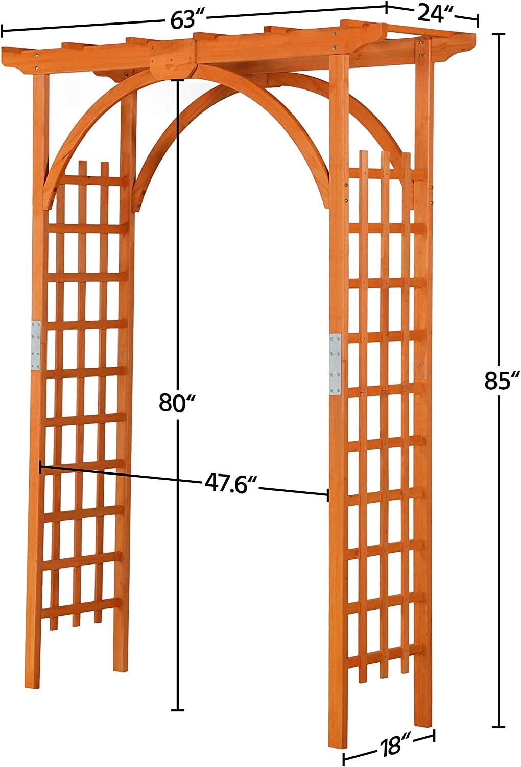 85in Wooden Garden Trellis Horticulture Garden Arch Arbor for Climbing