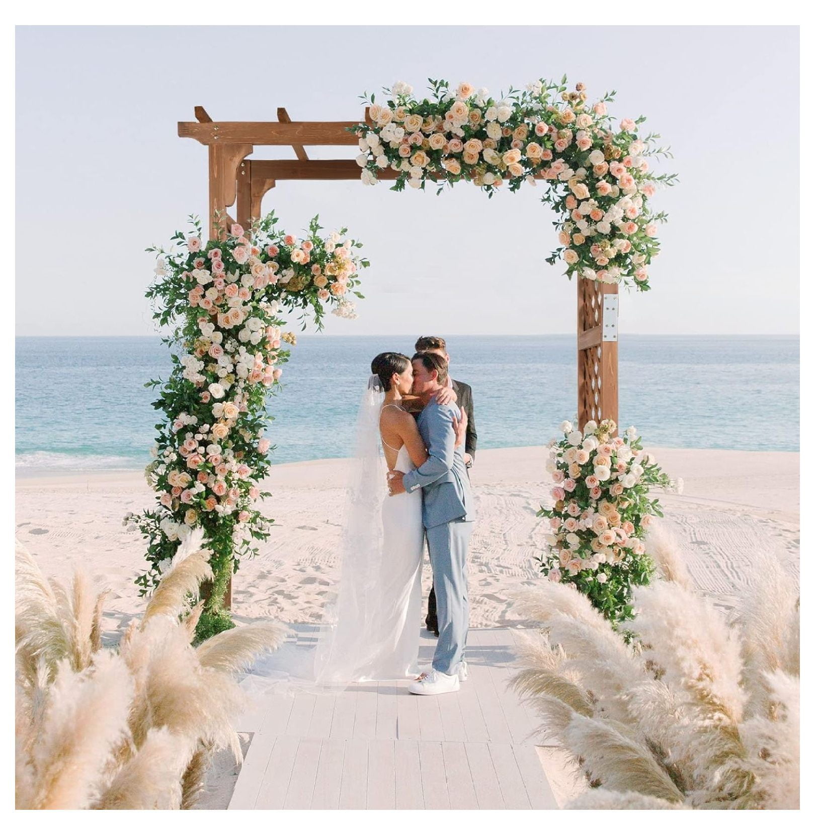 85inch Wooden Garden Arch Wedding Arch for Ceremony, Garden Arbor