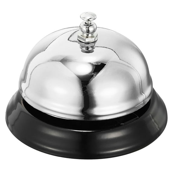 Uxcell 85mm(3.35") Desk Bell Steel Electroplating Silver Tone 1 Pack