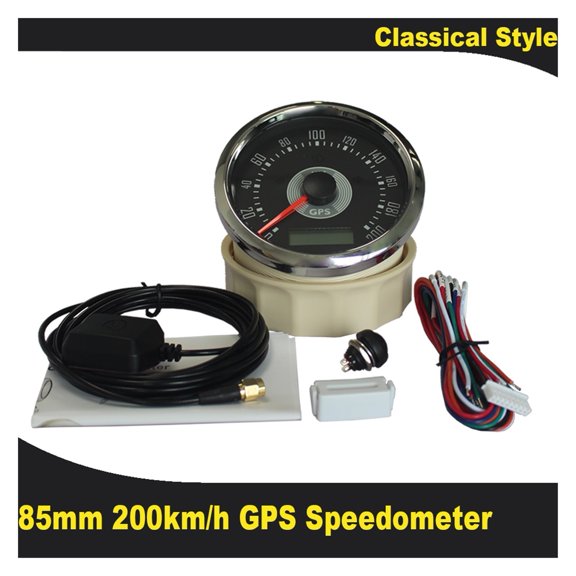 85mm Auto GPS Speedometer 200KM/H 150MPH Adjustable Odometer with Red and Yellow Adjustable Backlight 12V 24V ,Easy to Install