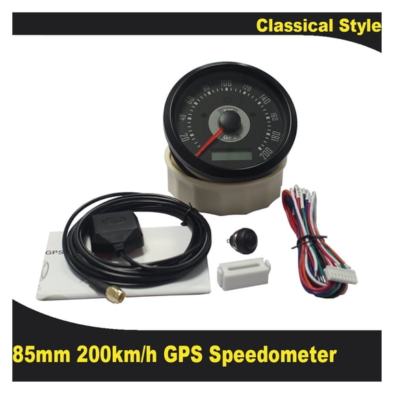 85mm Auto GPS Speedometer 200KM/H 150MPH Adjustable Odometer with Red and Yellow Adjustable Backlight 12V 24V ,Easy to Install