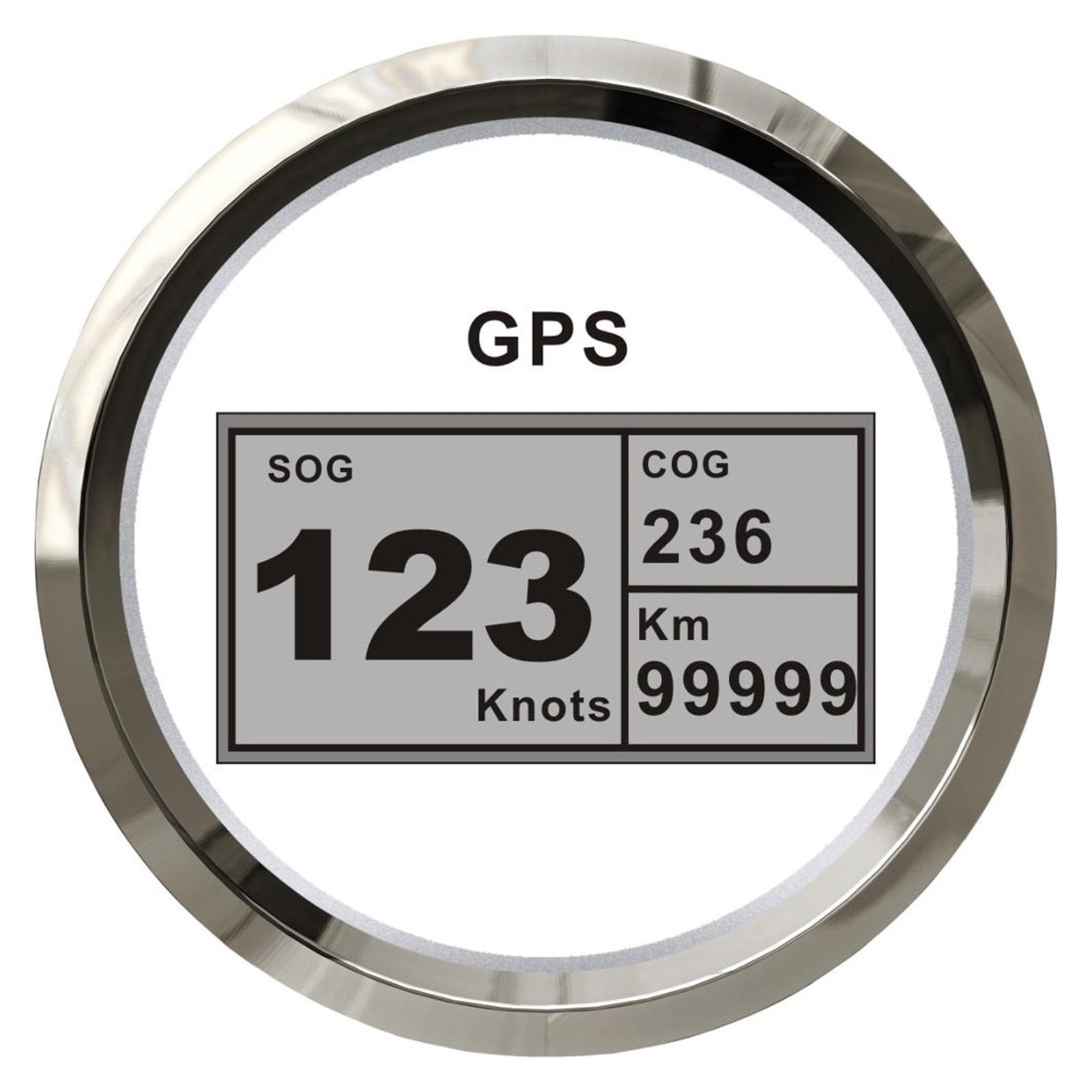 85mm Boat Car GPS Speedometer Digital LCD Speed Gauge Tripmeter Course ...