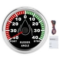 85mm Boat Rudder Angle Meter IP67 Waterproof MultiColor Backlit 932V Direction Adjustable(Black