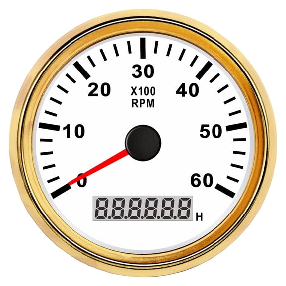 85mm Boat Tachometer 0~6000 RPM Tacho Gauge Meter Gauge Digital Hourmeter Marine Outboard Engine Motor Generator 9-32V ,Easy to Install