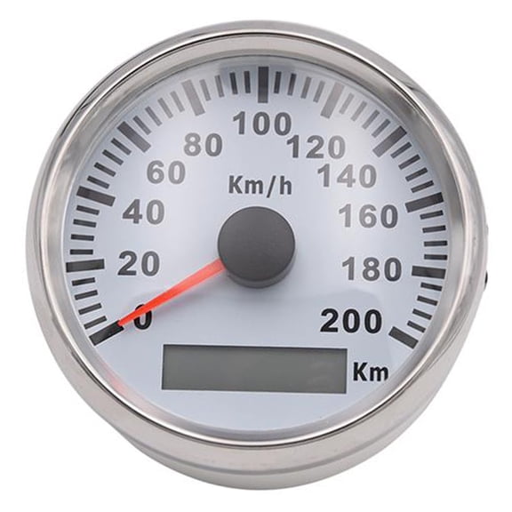 85mm Car Digital GPS Speedometer 200 Km/h Red LED Speed Gauge For Auto Yacht Motorcycle Boat IP67 Waterproof Red Backlight