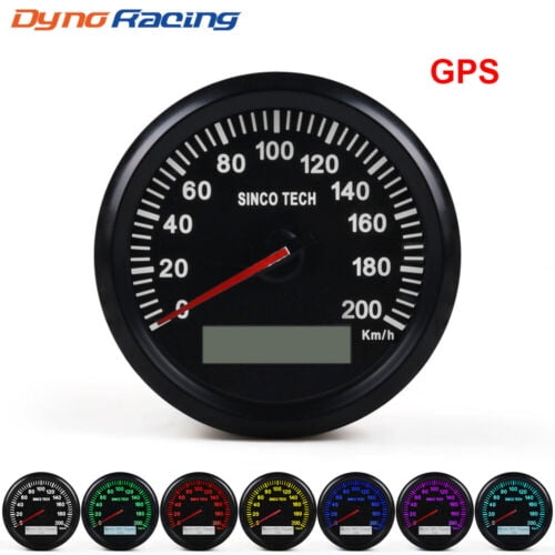 85mm Car Digital Pointer 7 Color LED GPS Speedometer 0-200km/h Speed Gauge Mete