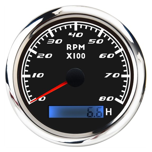 85mm Digital 8000 RPM Tachometer Gauge 3000 4000 6000 7000 RPM Tachometer LCD Display Red Backlight With Hourmeter ,Wide Application