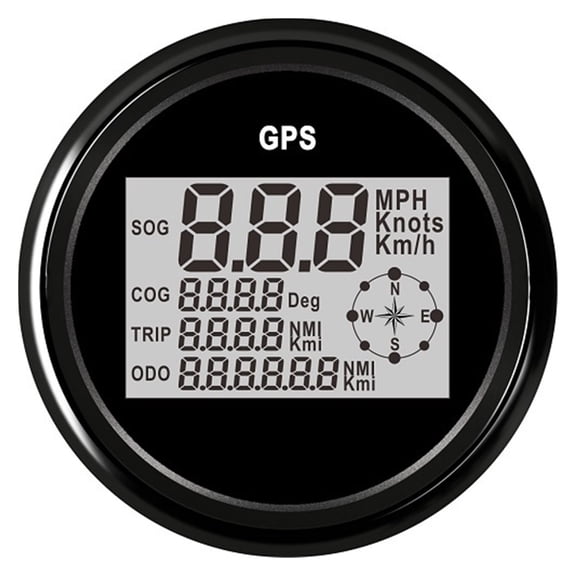 85mm Digital Boat Motorcycle Car Speedometer Gau 0~999 Knots MPH Km/h Adjustable GPS Speed Gau With Backlight +GPS Sensor ,Easy to Install