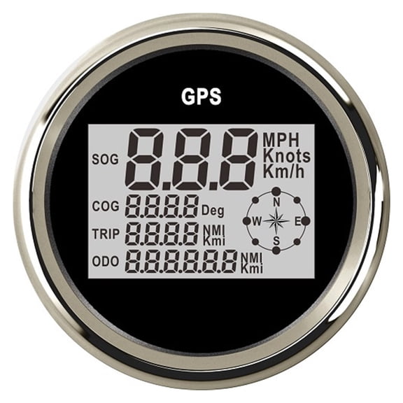 85mm Digital Boat Motorcycle Car Speedometer Gau 0~999 Knots MPH Km/h Adjustable GPS Speed Gau With Backlight +GPS Sensor ,Easy to Install