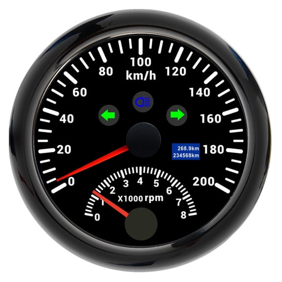 85mm Digital Car Truck Boat GPS Speedometer Gauge 0-200KM/H 0-120kmh Speed Meter Tachometer 8000RPM For Car Boat ATV 9-32V ,Easy to Install