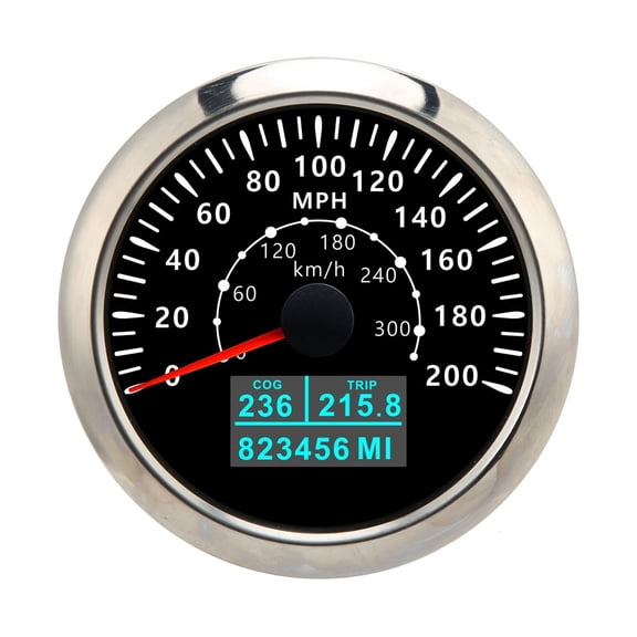 85mm GPS Speedometer 0200MPH 0300KM/H IP67 Waterproof Digital Colorful Backlight Odometer For RV Boat