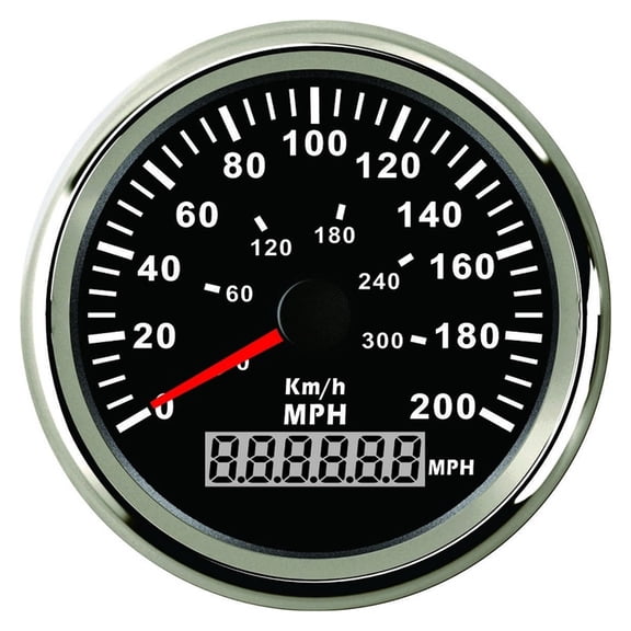 85mm GPS Speedometer Odometer 0-200MPH 0-300KM/H Speed Gauge Odometer ATV UTV Motorcycle Marine Boat Buggy Golf Car 12V/24V ,Wide Application
