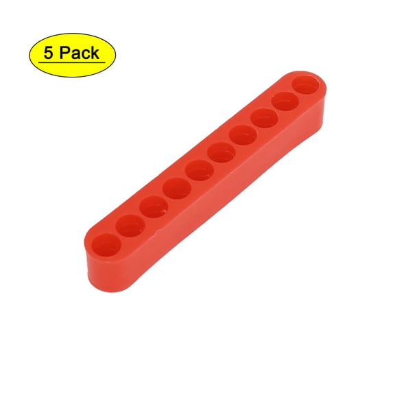 85mm Long 7mm Dia 10-Hole Screwdriver Bit Holder Block Red 5 Pcs