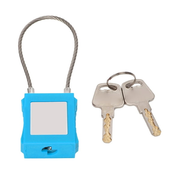 85mm Steel Safety Padlock with Cable Locks for Lockout/Tagout, Equipment Maintenance Keyed Alike, Blue Sarapandan