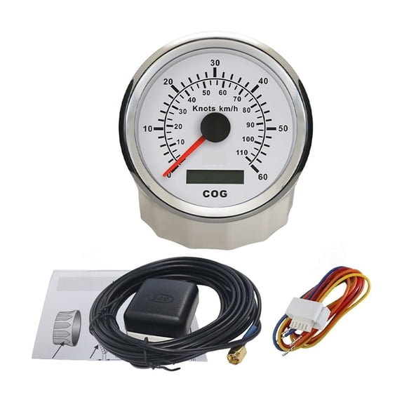 Pontoon Speedometer Kit 85mm Waterproof Marine Boat Vessels GPS Speedometer 0-15 Knots 0-30 ...