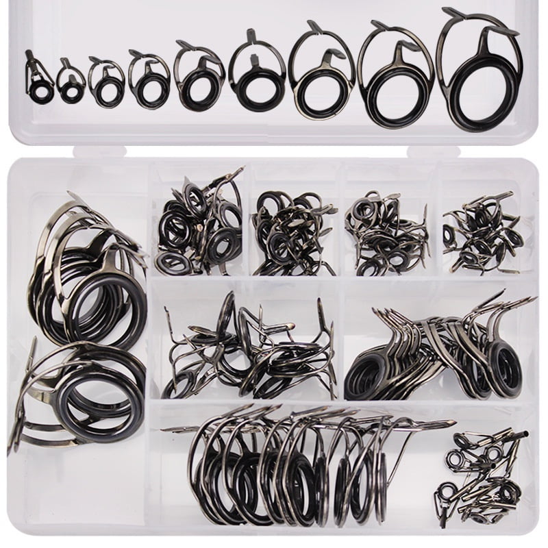 85pcs Spinning Rod Guides Tip Ceramic Guide with Eyelets, Fishing Rod