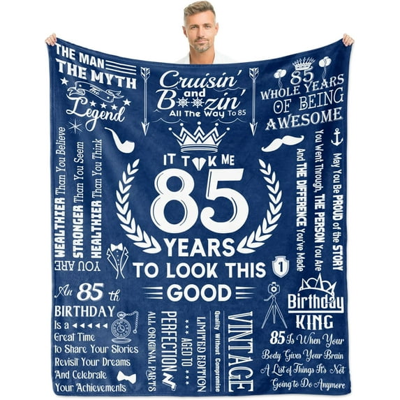 85th Birthday Gifts for Men, 85 Years Old Birthday Gifts for Men, 85th Birthday Gifts Blanket 50*60, 85 Year Old Gifts for Men, Mens 85th Birthday Gift Ideas, Happy 85th Birthday Decorations for Men