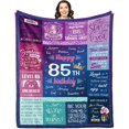 thumbnail image 1 of 85th Birthday Gifts for Women Blankets 60"x50", 85th Birthday Decorations for Women, Best Gifts for 85 Year Old Female Unique, Happy 85th Bday Decorations Sign, Gift Ideas for 85th Birthday, 1 of 6