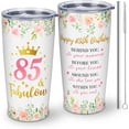 thumbnail image 1 of 85th Birthday Gifts for Women, Gifts for 85 Year Old Woman, 85th Birthday Party Decorations, 85th Birthday Gifts for Mother In Law Tumbler With Lid and Straw 20oz 1pc, 1 of 6