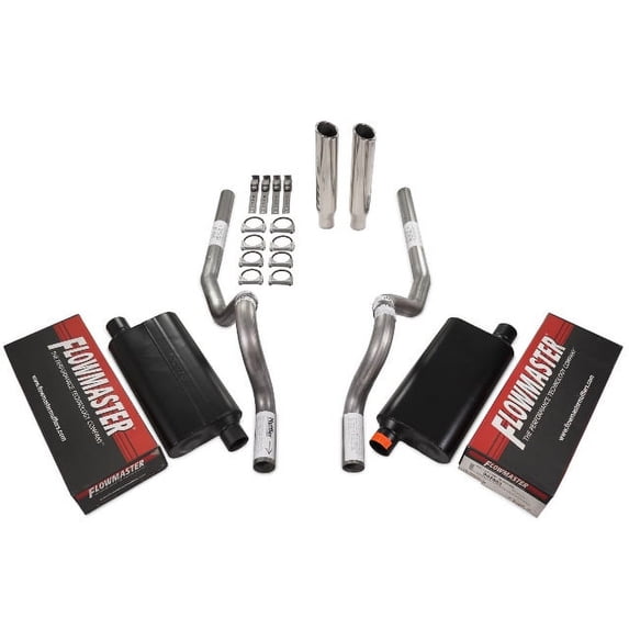 86-04 Ford Mustang 2.5" Dual Exhaust Kit Flowmaster 50 Series DF Rear Exit RC T