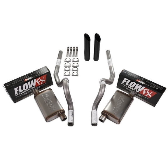 86-04 Ford Mustang 2.5" Dual Exhaust Kit Flowmaster Flow FX Rear Exit Black Tip